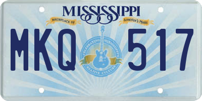 MS license plate MKQ517