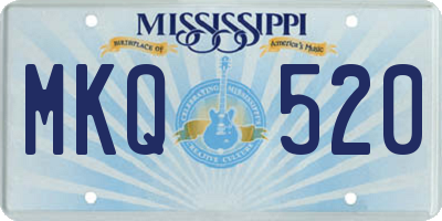 MS license plate MKQ520