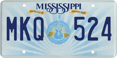 MS license plate MKQ524