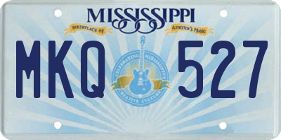 MS license plate MKQ527
