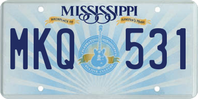 MS license plate MKQ531