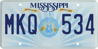 MS license plate MKQ534
