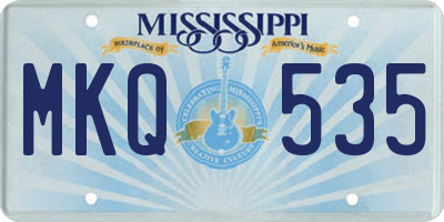 MS license plate MKQ535