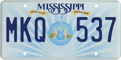 MS license plate MKQ537