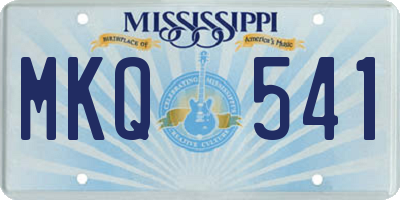MS license plate MKQ541