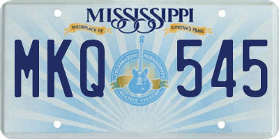 MS license plate MKQ545