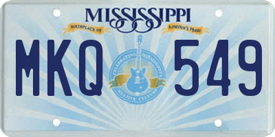 MS license plate MKQ549