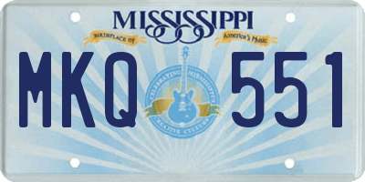 MS license plate MKQ551
