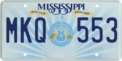 MS license plate MKQ553
