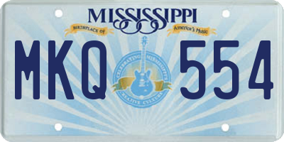 MS license plate MKQ554