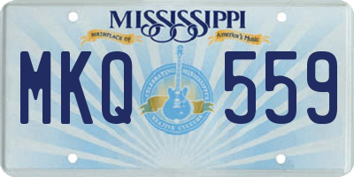 MS license plate MKQ559