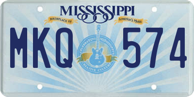 MS license plate MKQ574