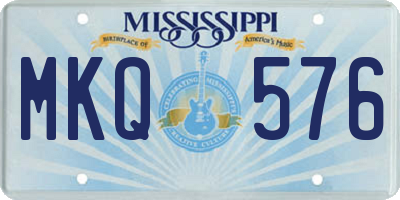 MS license plate MKQ576