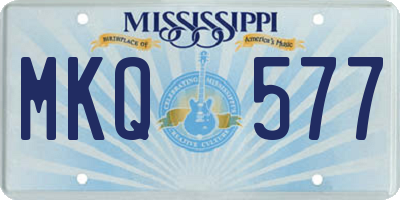 MS license plate MKQ577