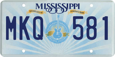 MS license plate MKQ581