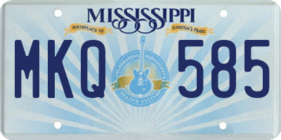 MS license plate MKQ585