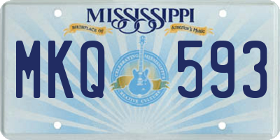 MS license plate MKQ593