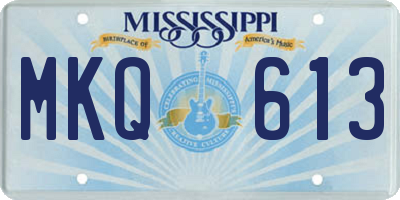 MS license plate MKQ613