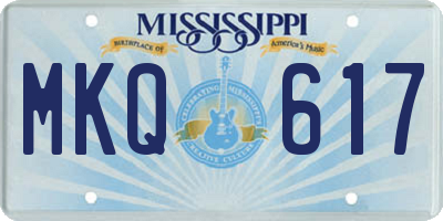 MS license plate MKQ617