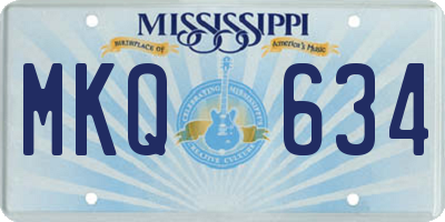 MS license plate MKQ634