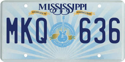 MS license plate MKQ636
