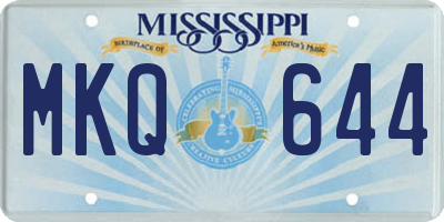 MS license plate MKQ644