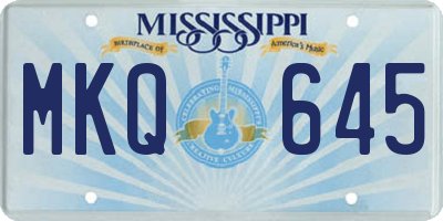MS license plate MKQ645