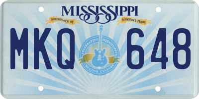 MS license plate MKQ648