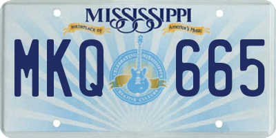 MS license plate MKQ665