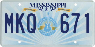 MS license plate MKQ671