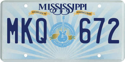 MS license plate MKQ672