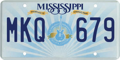 MS license plate MKQ679