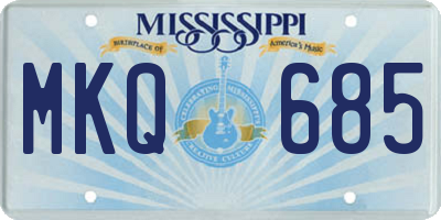 MS license plate MKQ685