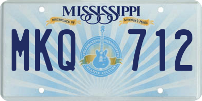 MS license plate MKQ712