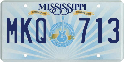 MS license plate MKQ713