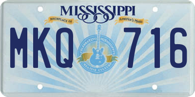 MS license plate MKQ716