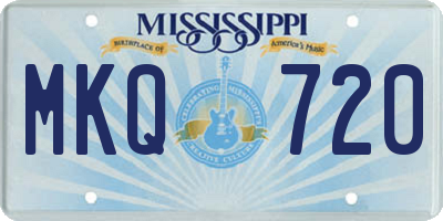 MS license plate MKQ720