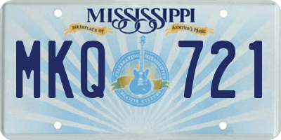 MS license plate MKQ721