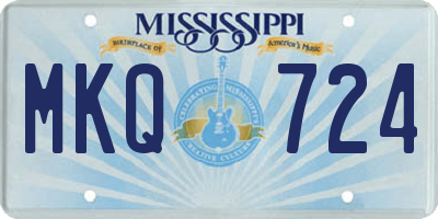 MS license plate MKQ724