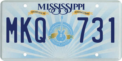 MS license plate MKQ731
