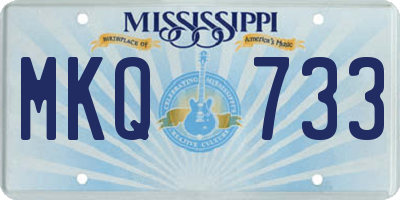 MS license plate MKQ733