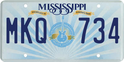 MS license plate MKQ734