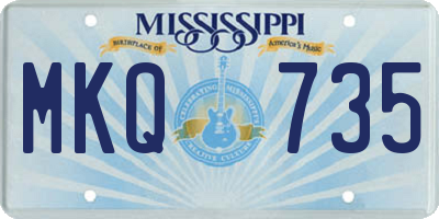 MS license plate MKQ735