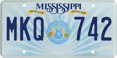 MS license plate MKQ742