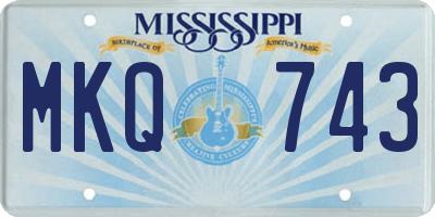 MS license plate MKQ743