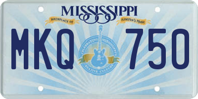 MS license plate MKQ750