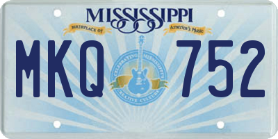 MS license plate MKQ752