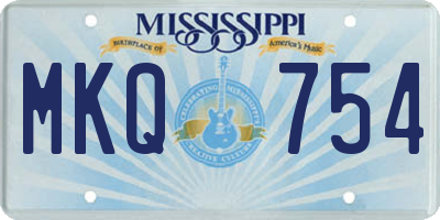 MS license plate MKQ754