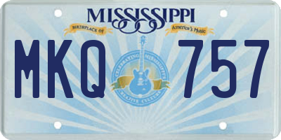 MS license plate MKQ757