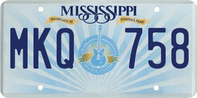MS license plate MKQ758